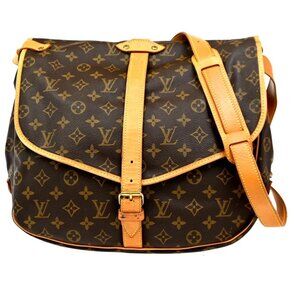 LOUIS VUITTON Saumur 35 Shoulder Bag Monogram Leather BN France